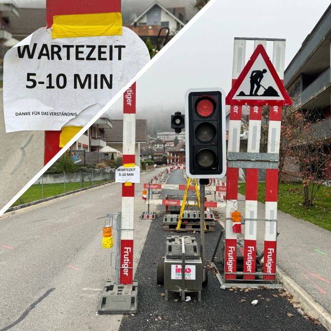 Baustelle Heimberg Ampel Reklamationen