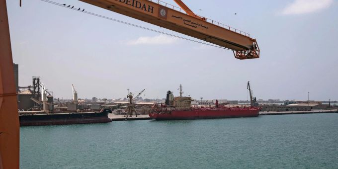 Ziel des israelischen Gegenangriffs: Der Hafen von Hudaida im Jemen. (Archivbild) Hafen