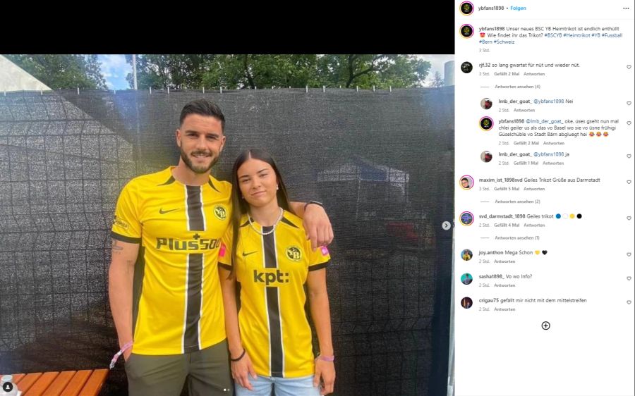 Auch Loris Benito und Naomi Luyet sind im YB-Trikot unterwegs.