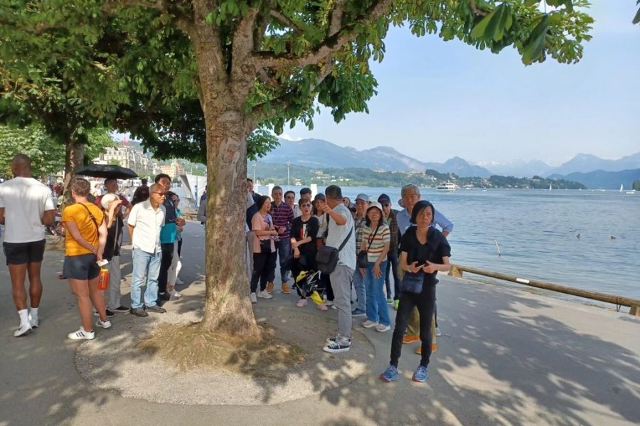 Aus China kamen zwischen Januar und April wieder deutlich mehr Touris als letztes Jahr. Hier ebenfalls in Luzern.