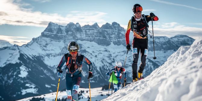 Gipfel Bergsteiger Ski Schnee