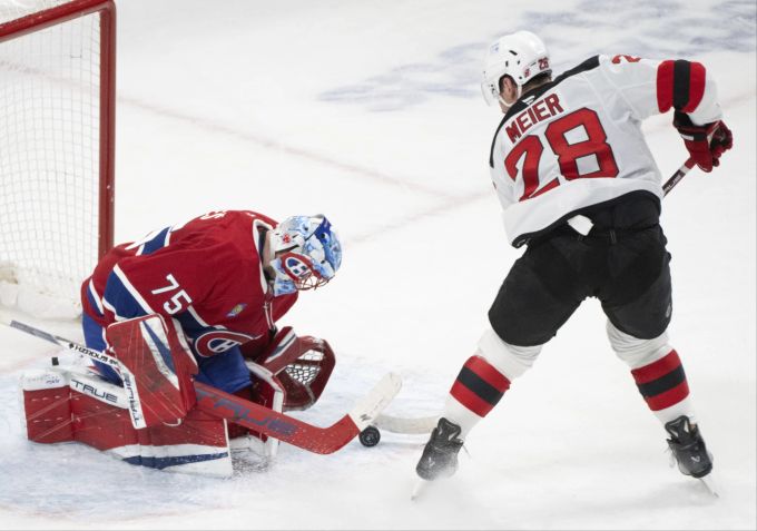 Timo Meier bereitet das Siegtor der Devils in der NHL vor. NHL