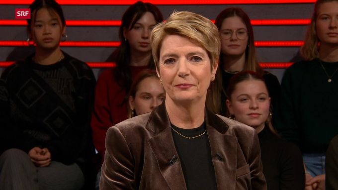 Bundespräsidentin Karin Keller-Sutter in der «Arena». «Arena»