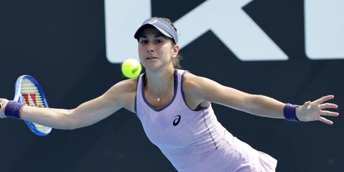 Belinda Bencic im Einsatz bei den Australian Open 2025. Belinda Bencic