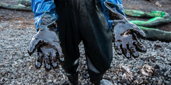 Das ausgelaufene Öl von zwei gesunkenen Tankern führt zu einem massiven Delfinsterben. Öltanker