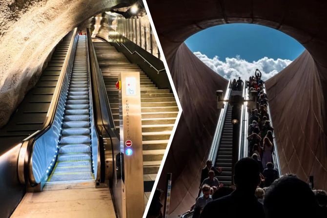 Die Station Monte Sant’Angelo in Neapel wurde vom britisch-indischen Künstler Anish Kapoor gestaltet. - Anish Kapoor