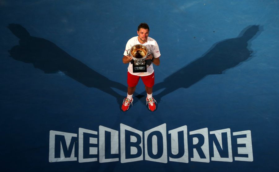 Stan Wawrinka gewinnt 2014 in Melbourne die Australian Open, seinen ersten Grand-Slam-Titel.