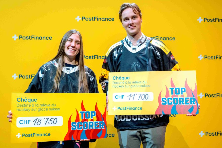 Ann-Frédérique Guay und Henrik Borgström, beide HC Fribourg-Gottéron.