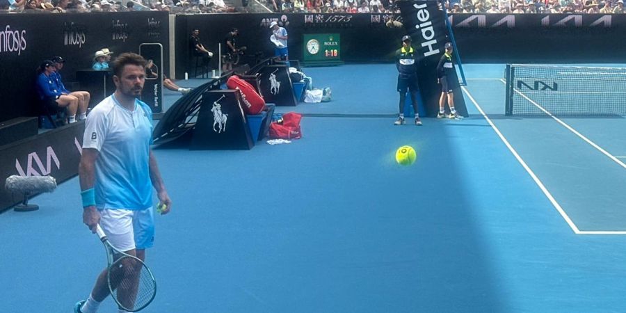 Stan Wawrinka während seinem Erstrundenspiel in Melbourne.