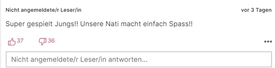 Diese Person hatte Freude an der Leistung der Nati.
