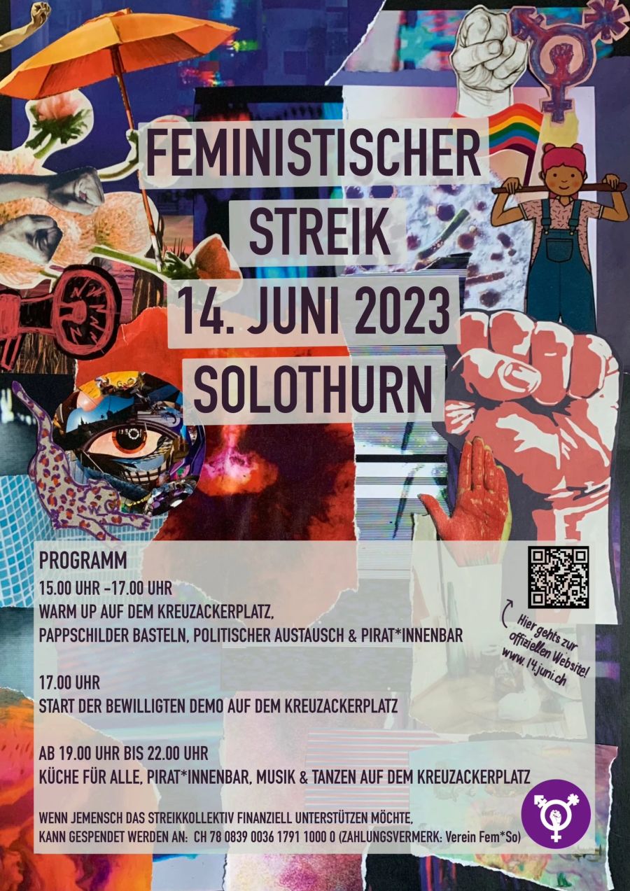 Der Flyer des feministischen Streikkollektiv zum Frauenstreik.