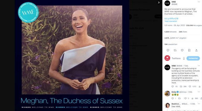 Meghan Markle strahlt auf dem Foto, welches die Agentur veröffentlichte. Meghan Markle