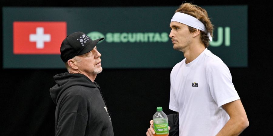 Boris Becker (l) und Alexander Zverev (r)