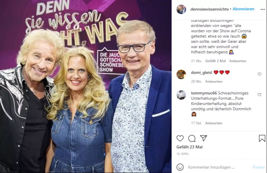 Gottschalk mit seinen Show-Kollegen Barbara Schöneberger und Günther Jauch.