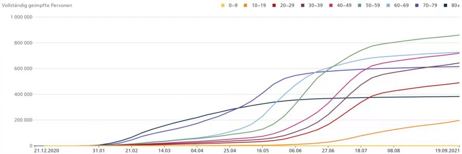 Anteil Geimpfter Altersklassen