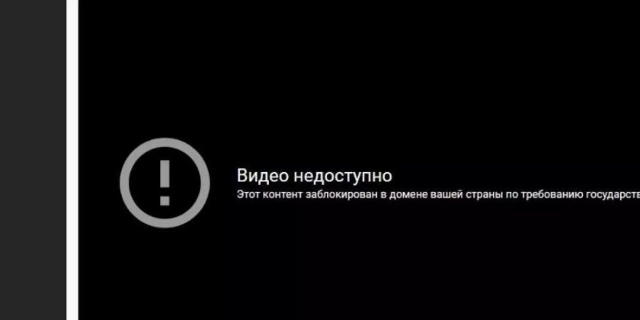 „Das Video ist nicht zugänglich“, steht dort auf Russisch. Foto: Ulf Mauder/dpa