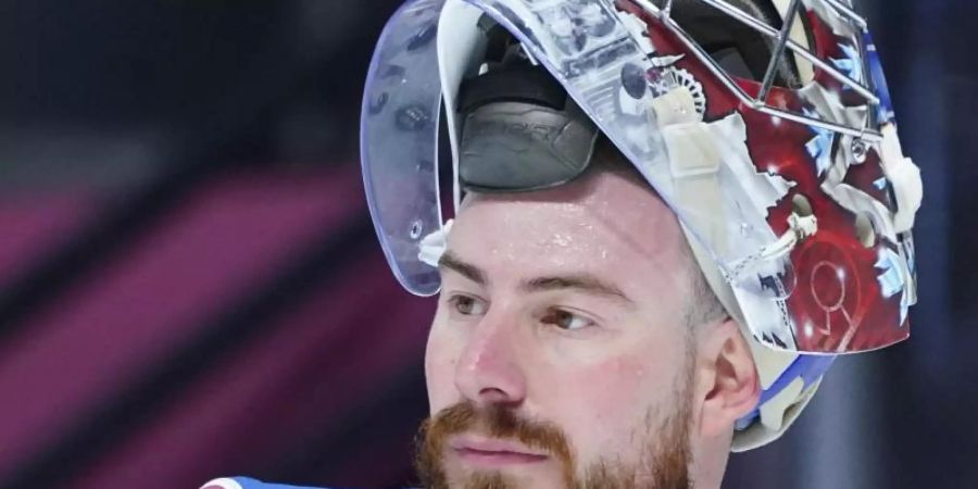 Wechselt zu Liga-Neuling Seattle Kraken: Goalie Philipp Grubauer. Foto: Jack Dempsey/AP/dpa