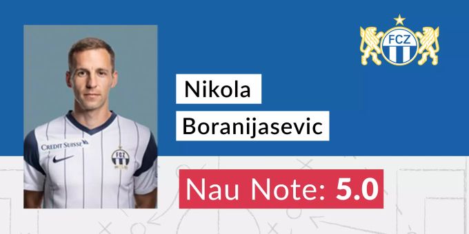 Die Nau-Note für Nikola Boranijasevic vom FCZ. fcz Nikola Boranijasevic Note