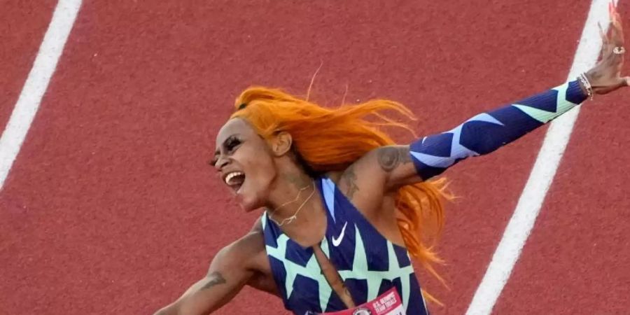 Verpasste nach Marihuana-Konsum die Teilnahme an den Olympischen Spielen in Tokio: Sha'Carri Richardson. Foto: Charlie Riedel/AP/dpa