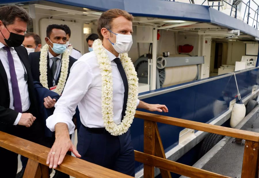 Emmanuel Macron bei seiner Ankunft in Französisch-Polynesien.