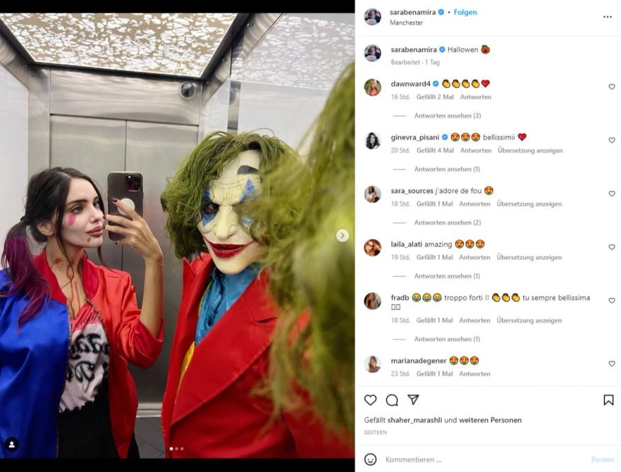 Ilkay Gündogan und seine Frau Sara haben sich als der Joker und Harley Quinn verkleidet.