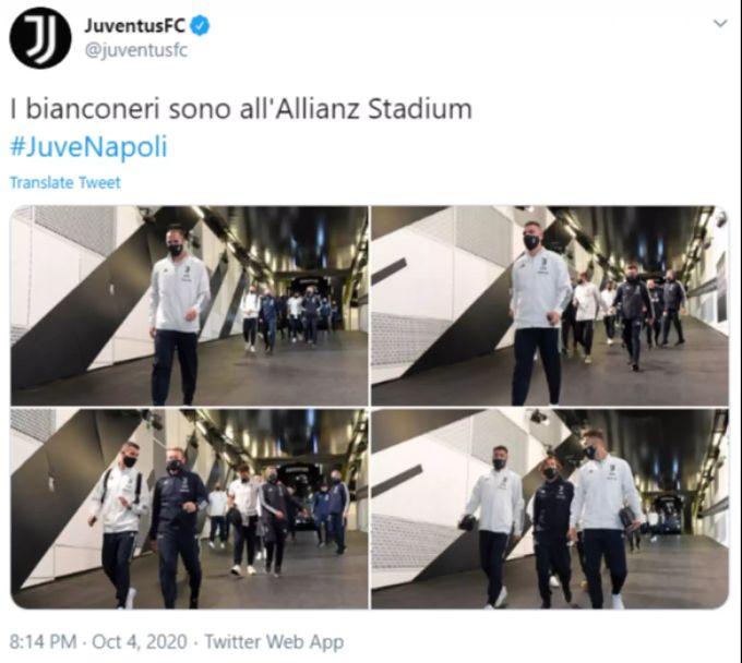Die Profis von Juventus bei ihrer Ankunft in der Arena. Juventus