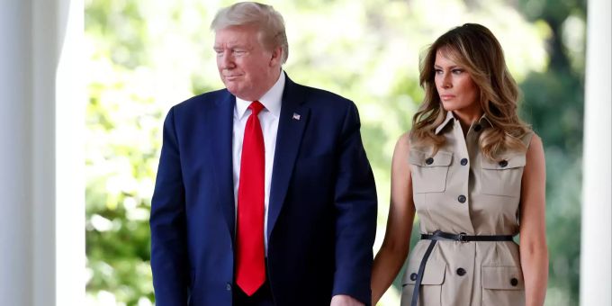 Donald Trump, Präsident der USA und First Lady Melania Trump wurden positiv auf das Coronavirus getestet. US-Präsident Trump und First Lady