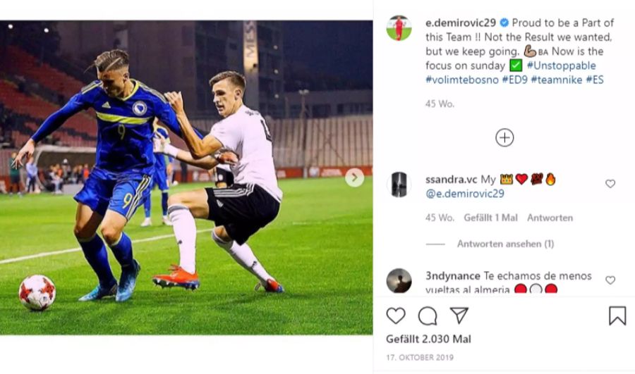 In der U21-Nationalmannschaft Bosniens erzielte Demirovic in zwölf Einsätzen vier Tore.