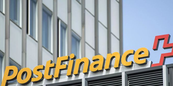 Logo von PostFinance, der Tochter der Schweizerischen Post. (Archivbild) postfinance