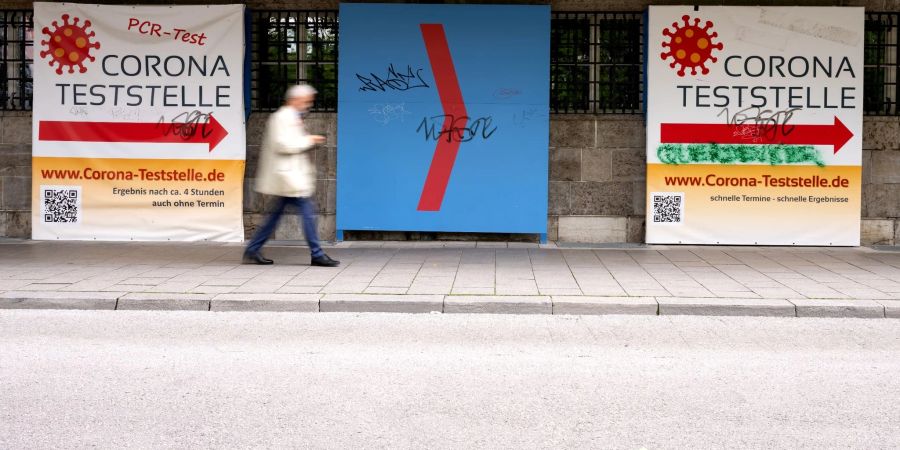 Eine Corona-Teststelle in München.