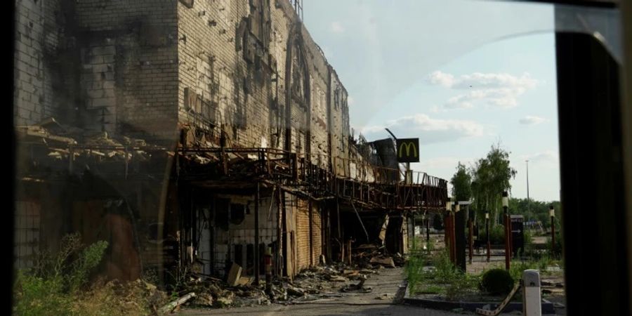 Zerstörte Fabrik in Kherson