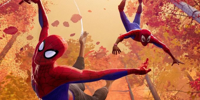 Die Spider-Men verspäten sich (Szene aus «Spider-Man: A New Universe»). Die Spider-Men verspäten sich (Szene aus «Spider-Man: A New Universe»).