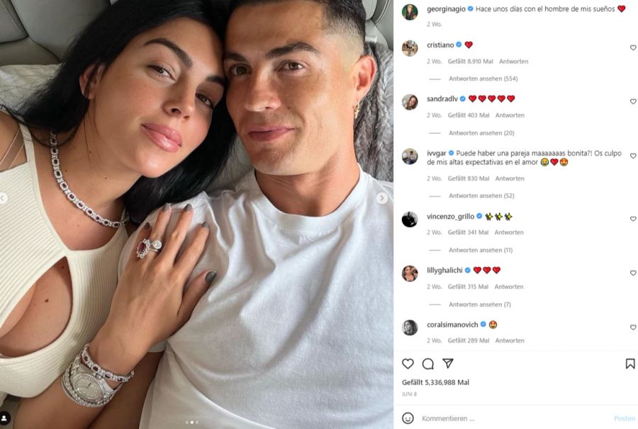 Seine Verlobte Georgina Rodriguez ist natürlich auch dabei.