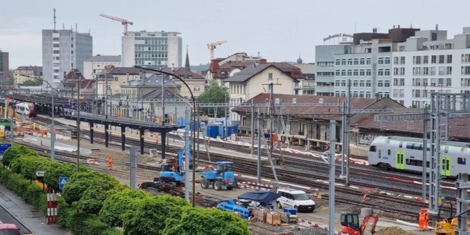 Der Freiburger Bahnhof wird derzeit umgebaut. Bahnhof Freiburg