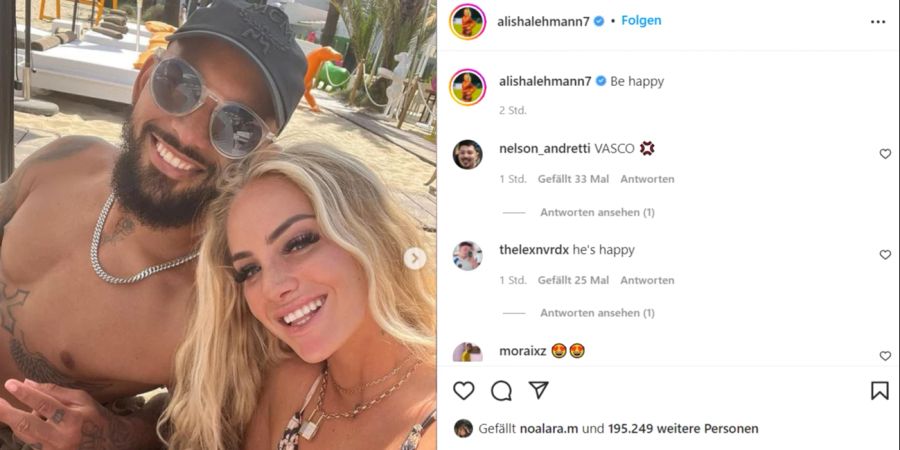 Alisha Lehmann und Douglas Luiz auf Ibiza.