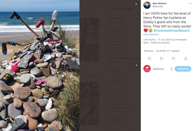 Fans von Dobby hinterlassen gerne mal Socken an seinem Grab. harry potter