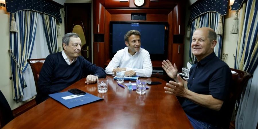 Scholz, Macron und Draghi auf dem Weg nach Kiew