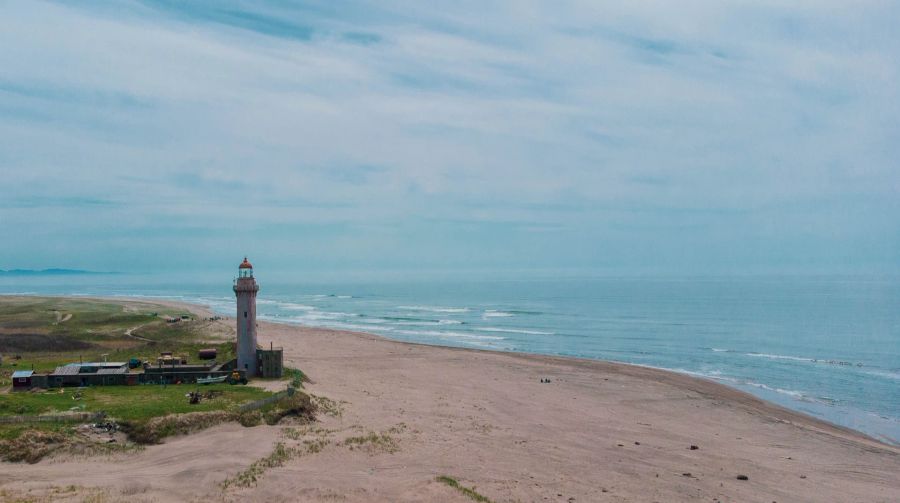 Ein Leuchtturm auf der Insel Sachalin.