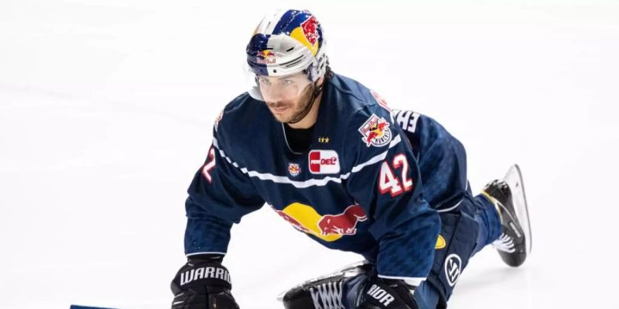 Überragte beim Sieg in Krefeld mit einem Hattrick im ersten Drittel: Yasin Ehliz vom EHC Red Bull München. Foto: Matthias Balk/dpa