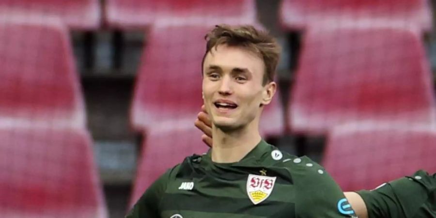Kann für Österreich zum WM-Qualifikationsspiel nach Schottland reisen: Sasa Kalajdzic. Foto: Rolf Vennenbernd/dpa