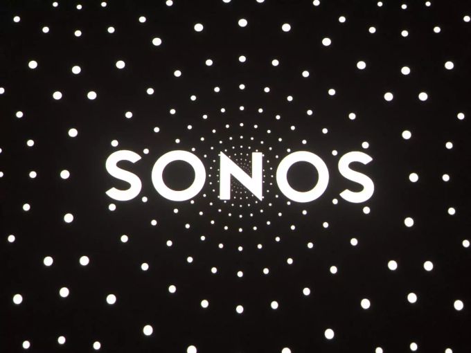Das Logo der Firma Sonos, aufgenommen bei einer Produkt-Präsentation. Sonos