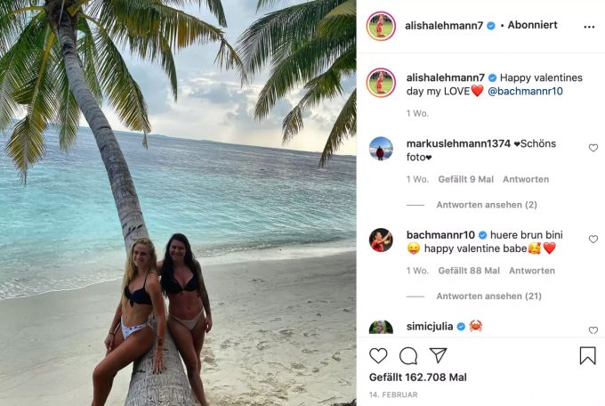 Alisha Lehmann mit ihrer Freundin Ramona Bachmann. Alisha Lehmann