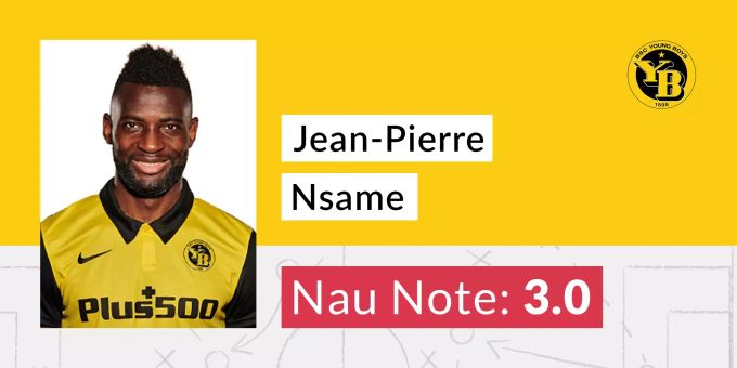 Jean-Pierre Nsame (YB) erhält die Nau-Note 3,0. Jean-Pierre Nsame YB Note