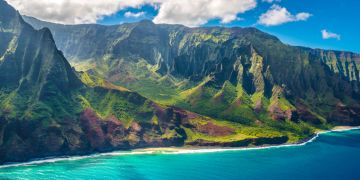 Hawaii, Insel, Gebirge, Küste