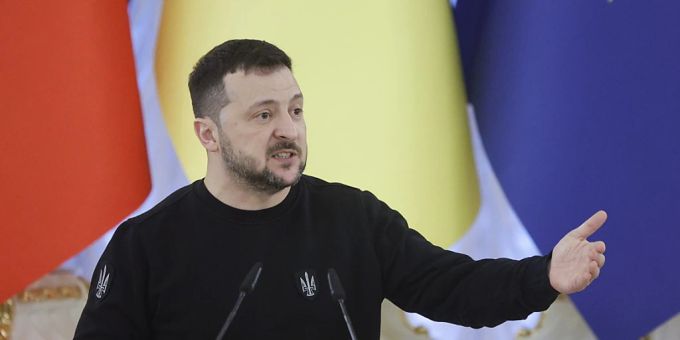 Der ukrainische Präsident Wolodymyr Selenskyj in Kiew. ukraine-krieg