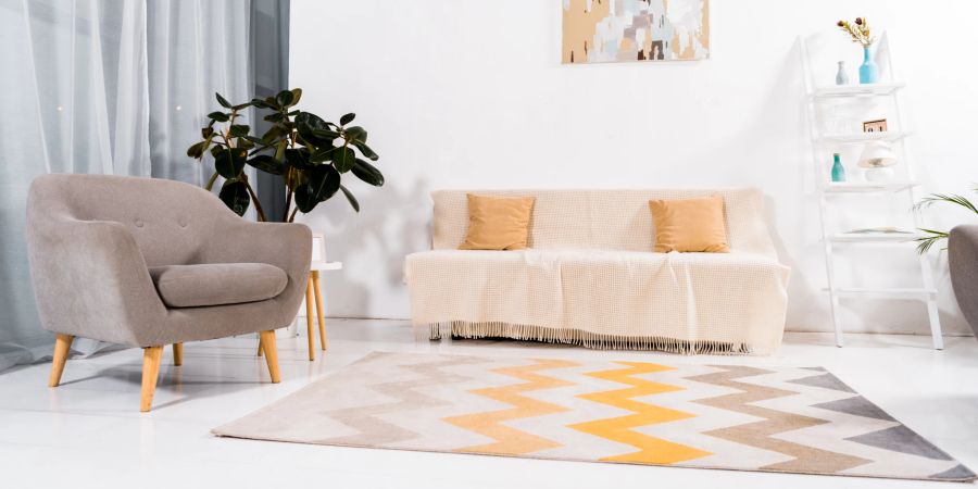 Moderne Wohnzimmereinrichtung mit Teppich