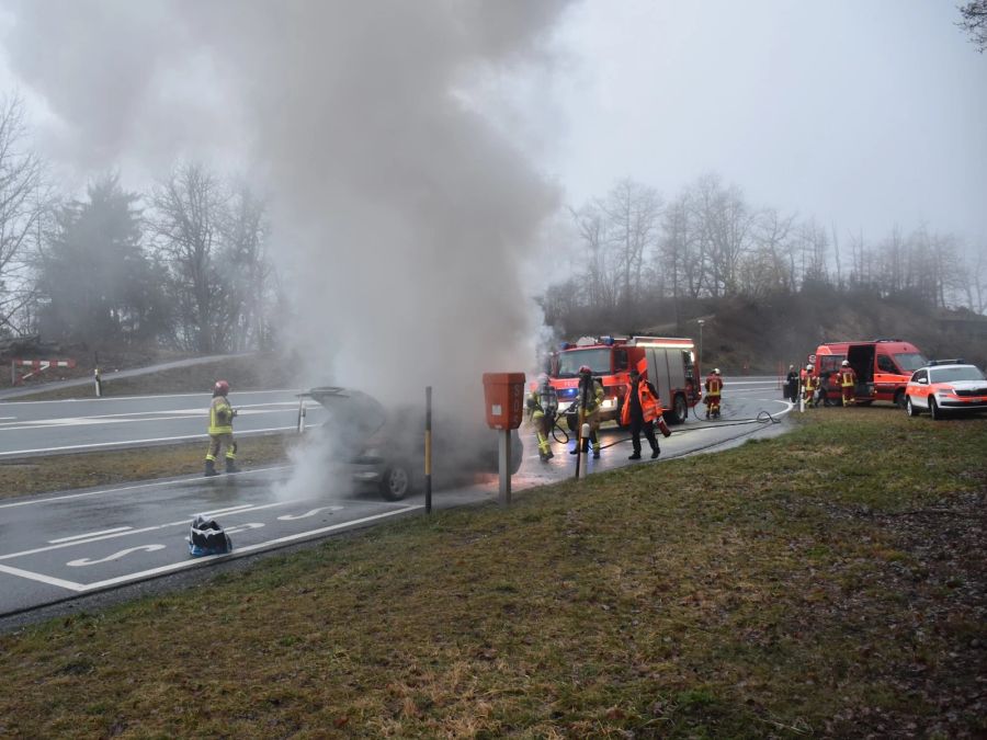 Fahrzeugbrand in Trin.