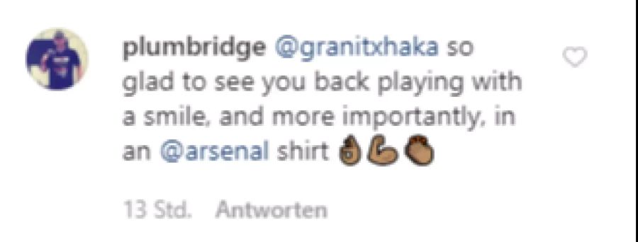 Dieser Follower ist froh, dass Granit Xhaka weiterhin für Arsenal aufläuft.