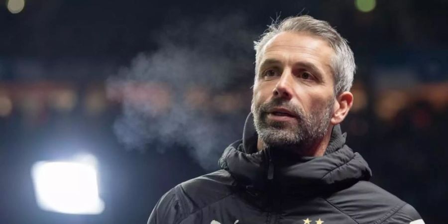 Mit Borussia Mönchengladbach zu Gast bei RB Leipzig: Trainer Marco Rose. Foto: Soeren Stache/zb/dpa