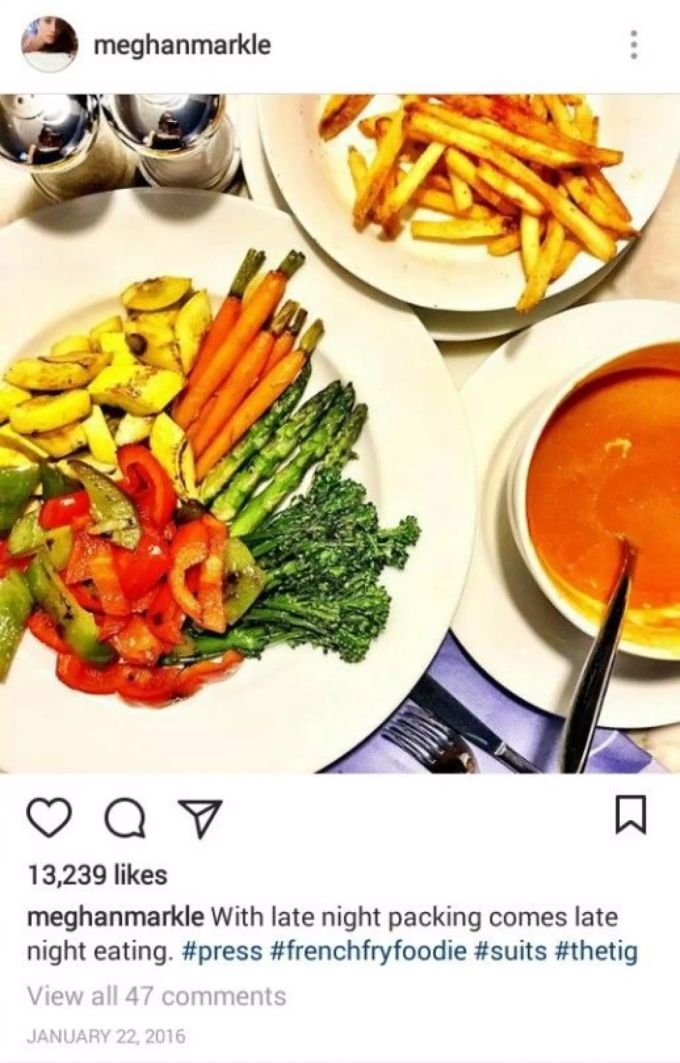 Meghan Markle mag es gerne gesund. Aber ab und zu mampft sie auch Pommes. Meghan Markle